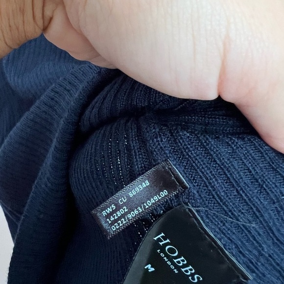 Hobbs London PEYTON MERINO WOOL SWEATER Medium Navy - Picture 6 of 7